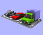 3 Cartoon Low Poly Cars Set