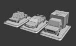 3 Cartoon Low Poly Cars Set