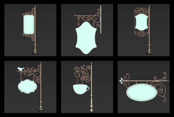 30 Iron Hanging Sign Board Base and High Mesh Vol 3