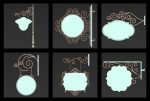 30 Iron Hanging Sign Board Base and High Mesh Vol 3
