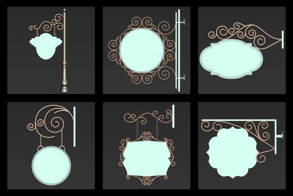 30 Iron Hanging Sign Board Base and High Mesh Vol 3