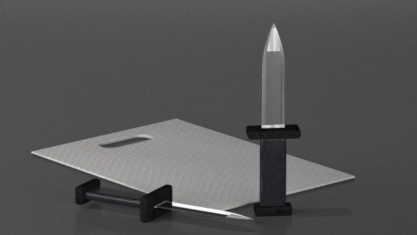 3d knife with leather hadle in 3d studio max
