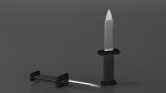 3d knife with leather hadle in 3d studio max