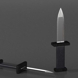 3d knife with leather hadle in 3d studio max