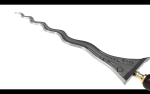Keris sword with wooden handle