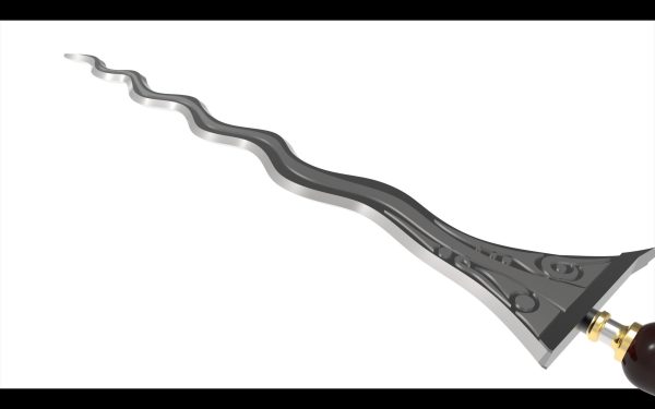 Keris sword with wooden handle