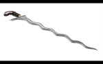Keris sword with wooden handle