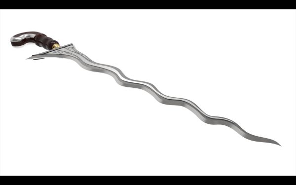 Keris sword with wooden handle