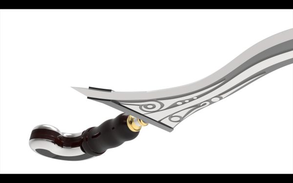 Keris sword with wooden handle
