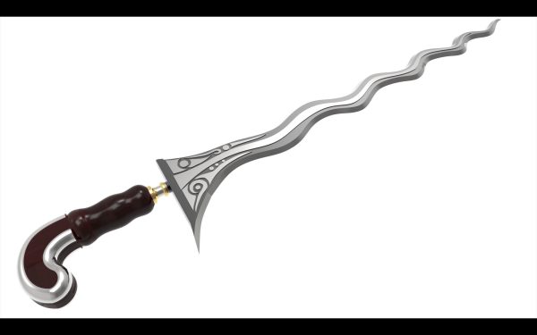 Keris sword with wooden handle