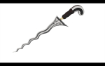 Keris sword with wooden handle