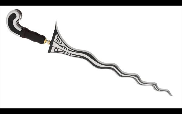 Keris sword with wooden handle