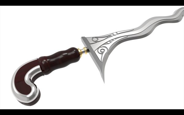 Keris sword with wooden handle