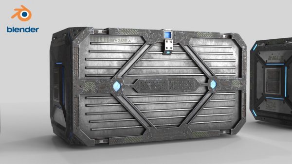 3D Sci-fi Container set of 3 v2