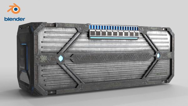 3D Sci-fi Container set of 3 v2