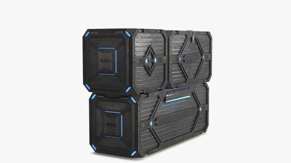 3D Sci-fi Container set of 3 v2