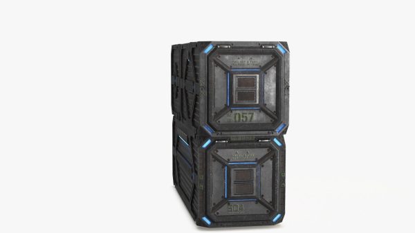 3D Sci-fi Container set of 3 v2