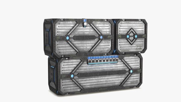 3D Sci-fi Container set of 3 v2