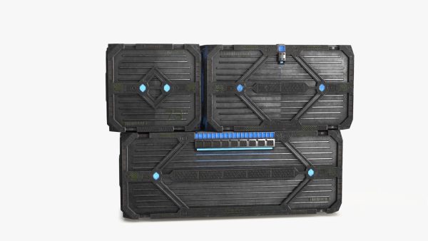 3D Sci-fi Container set of 3 v2