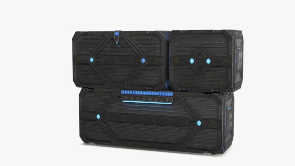 3D Sci-fi Container set of 3 v2