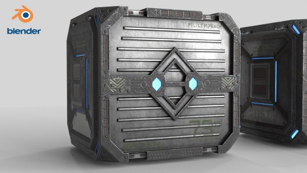 3D Sci-fi Container set of 3 v2