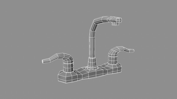 3D Tap kitchen faucet with two handles