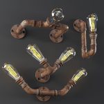 3dasset industrial pipe wall lights3