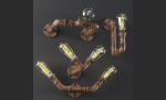 3dasset industrial pipe wall lights3