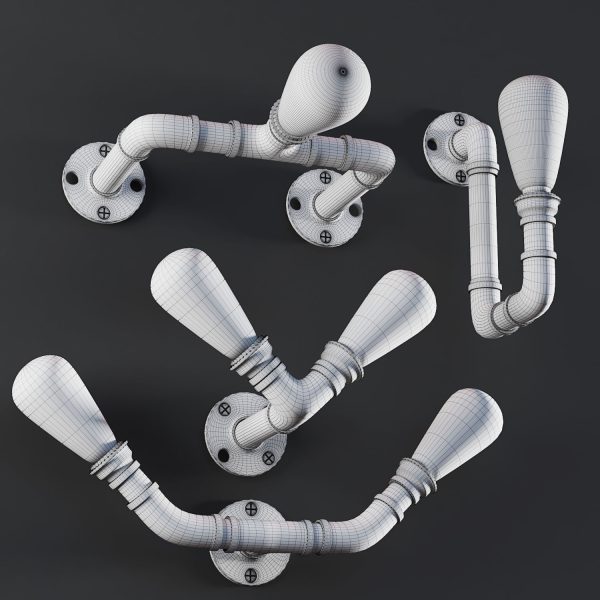 3dasset industrial pipe wall lights3