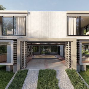 40 ft Five Container Two Story House 3D Model 3ds Max