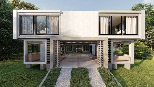 40 ft Five Container Two Story House 3D Model 3ds Max