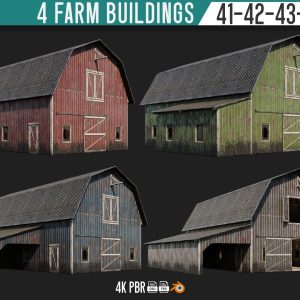 41-42-43-44 - Farm Buildings 4K PBR GameReady