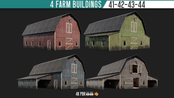 41-42-43-44 - Farm Buildings 4K PBR GameReady