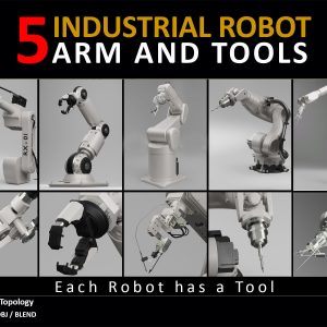 5 Industrial Robot Arm and 5 tools