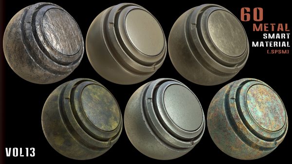 60 Metal Smart Materials and 4k PBR Textures - Vol 13