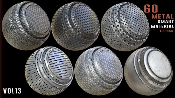 60 Metal Smart Materials and 4k PBR Textures - Vol 13
