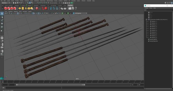Acupuncture Needles Set Gold