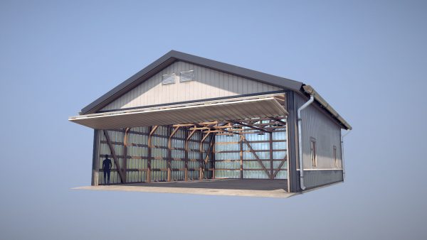 Airfield Hangar 12m Vr2 DARK