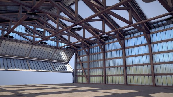 Airfield Hangar 12m Vr2 DARK