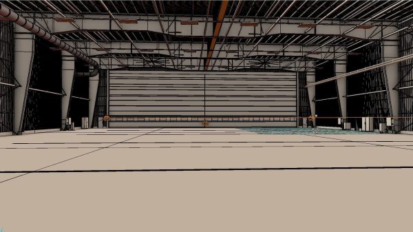 Airplane Hangar Interior 1