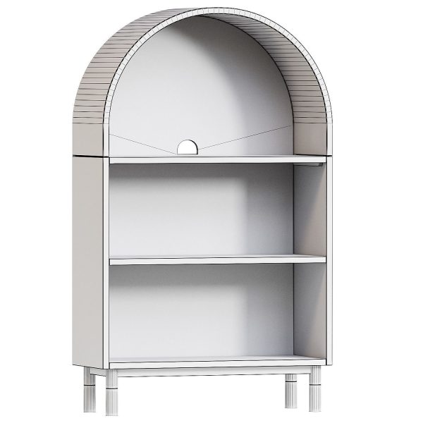 Aksel Wood Arched 3-Shelf Bookcase