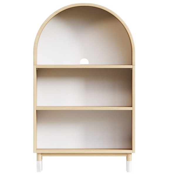 Aksel Wood Arched 3-Shelf Bookcase