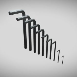 Allen Key Set 1 - 10 mm Dark Steel AR VR PBR