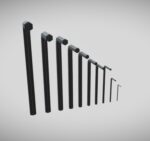 Allen Key Set 1 - 10 mm Dark Steel AR VR PBR