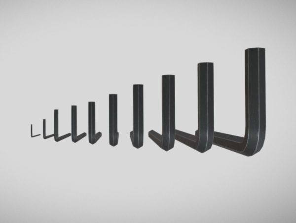 Allen Key Set 1 - 10 mm Dark Steel AR VR PBR