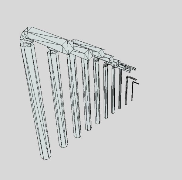 Allen Key Set 1 - 10 mm Dark Steel AR VR PBR