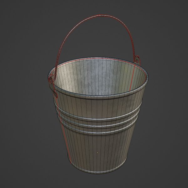 Aluminium Brushed Worn Steel Bucket