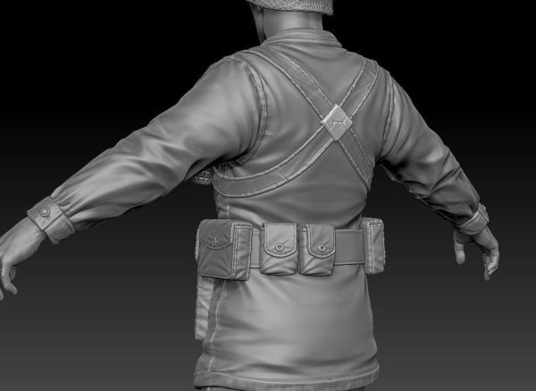 American Soldier World War high Poly