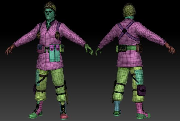 American Soldier World War high Poly