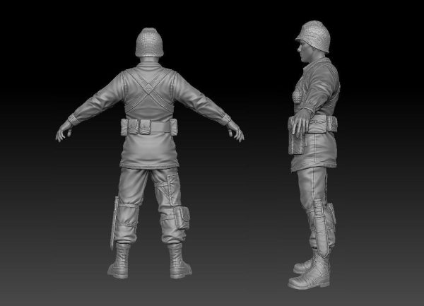 American Soldier World War high Poly
